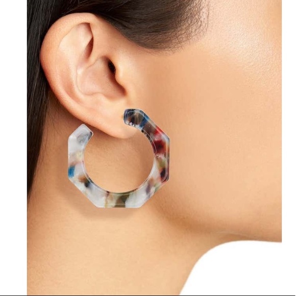 🆕 Madewell Acetate Geometric Hoop Earrings - Picture 2 of 4